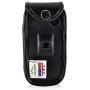 Turtleback Fitted Case Compatible with Kyocera Cadence Flip Phone Executive Black Leather Case with Rotating Ratcheting Belt Clip - Made in USA