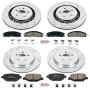 Power Stop K6375 Front and Rear Z23 Carbon Fiber Brake Pads with Drilled & Slotted Brake Rotors Kit