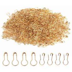 SBYURE 1000 Pieces 22mm/0.87 Inch Metal Gourd Safety Pins Clothing Tag Pins Bulb Pin Calabash Pin Bead Needle for DIY Craft Home Accessories,Golden