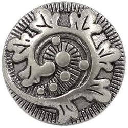 Bezelry 12 Pieces Fern Crozier Metal Shank Buttons. 15mm (19/32 inch) (Gray Silver)