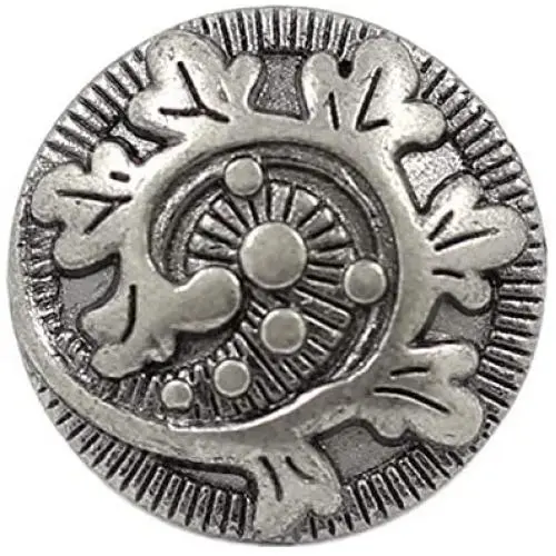 Bezelry 12 Pieces Fern Crozier Metal Shank Buttons. 15mm (19/32 inch) (Gray Silver) Bezelry 12 Pieces Fern Crozier Metal Shank Buttons. 15mm (19/32 inch) (Gray Silver)