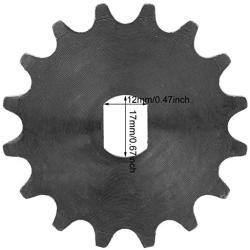 Alomejor Chain Sprocket Gear Electric Scooter Motor Engine 16 Tooth Sprocket Metal Chain Wheel for 12X17mm