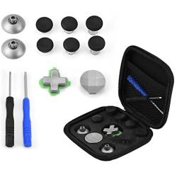 Zerone Controller Accessories Kit for PS4/Xbox One, 11 in 1 Repair Replacement Parts Kits Thumb Stick Cap Buttons for PS4/Xbox One Controller