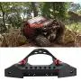 Zouminy RC Car Metal Front Bumper with 2 LED Lights for Traxxas T RX-4 1/10 Scale Crawler (Black)