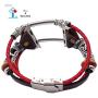 Smatiful Bling Correa Bands for Womens and Girls, Adjustable Accessory Thin Genuine Leather Exercise Watch Band for Apple Watch 38mm & 40mm,Red