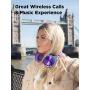 COWIN E7 PRO [Upgraded] Active Noise Cancelling Headphones Bluetooth Headphones with Microphone/Deep Bass Wireless Headphones Over Ear, 30 Hours Playtime for Travel/Work, Purple