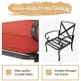 Oakmont 2 Piece Outdoor Furniture Patio Bistro Chairs Metal Dining Furniture Set, All-Weather Garden Seating Chair (Red)