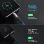 2-Pack USB C Cable [Never Rupture] 3.1A Fast Charging, AINOPE [6.6FT+6.6FT] Type-C Cable Charger Zinc Alloy Fabric Braided USB A to USB C Cord Compatible Galaxy S20 Note 9 S9 S8 Plus S10, V30,V20,G6