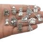 Youdiyla 75 pcs Craft Supplies Mixed Christmas Snowflake Snowman Charms Pendants for Jewellery Making Accessory for DIY Necklace Bracelet (HM41)