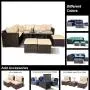 Outime 7 PCS Patio Furniture Outdoor Sectional Sofa,All Weather PE Brown Rattan Wicker Conversation Set with Khaki Cushion and Glass Table Top Outime 7 PCS Patio Furniture Outdoor Sectional Sofa,All Weather PE Brown Rattan Wicker Conversation Set with Khaki Cushion and Glass Table Top