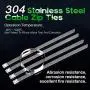 Keadic 30Pcs 5.9 Inches 304 Stainless Steel Zip Ties Exhaust Wrap Coated Locking, Metal Cable Zip Ties for Computer Wire Harness, Automotive Parts and more Keadic 30Pcs 5.9 Inches 304 Stainless Steel Zip Ties Exhaust Wrap Coated Locking, Metal Cable Zip Ties for Computer Wire Harness, Automotive Parts and more