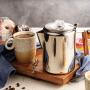 Eurolux Percolator Coffee Maker Pot - 9 Cups | Durable Stainless Steel Material | Brew Coffee On Fire, Grill or Stovetop | No Electricity, No Bad Plastic Taste | Ideal for Home, Camping & Travel