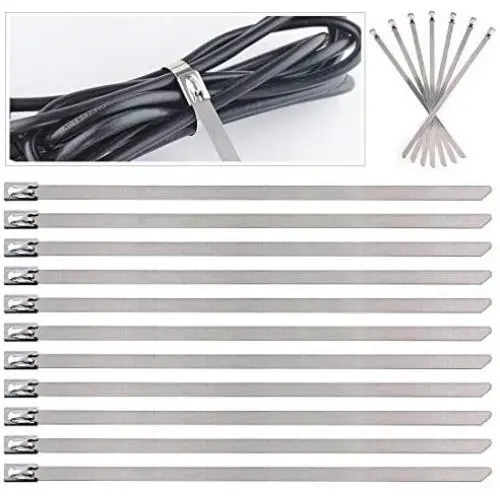 Keadic 30Pcs 5.9 Inches 304 Stainless Steel Zip Ties Exhaust Wrap Coated Locking, Metal Cable Zip Ties for Computer Wire Harness, Automotive Parts and more Keadic 30Pcs 5.9 Inches 304 Stainless Steel Zip Ties Exhaust Wrap Coated Locking, Metal Cable Zip Ties for Computer Wire Harness, Automotive Parts and more