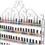 DAZONE Nail Polish Holder, DIY 6 Tier Metal Nail Polish Rack Nail Polish Wall Rack Organizer Holds 120 Bottles Nail Polish White Nail Polish Shelf Wall Mount