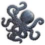 Octopus Metal Wall Art, Sea Life Ocean Decor, Beach Themed Artwork, Decorative Figurines 14 in. x 15 in.