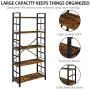 OIAHOMY Industrial Bookshelf,5-Tier Vintage Bookcase and Bookshelves,Rustic Wood and Metal Shelving Unit,Display Rack and Storage Organizer for Living Room, Rustic Brown OIAHOMY Industrial Bookshelf,5-Tier Vintage Bookcase and Bookshelves,Rustic Wood and Metal Shelving Unit,Display Rack and Storage Organizer for Living Room, Rustic Brown