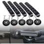 HOZAN 5pcs/Set Aluminum Door Handle Inserts with Star Push Button Knobs Cover Trim Compatible with 2007-2017 Jeep Wrangler JK Unlimited 4 Door