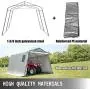 Happybuy Portable Storage Shed 10x10x7.8 ft, Portable Garage With Roll Up Door, Steel Metal Peak Roof Storage Shelter, Logic Portable Garage For Motorcycle Garden Patio Storage