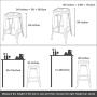 Devoko Metal Bar Stools 24'' Indoor Outdoor Stackable Barstools Modern Style Industrial Vintage Counter Bar Stools Set of 4 (Gun)