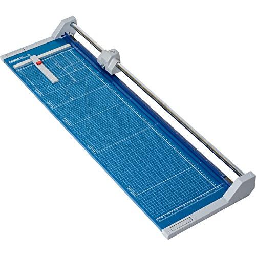 Dahle 556 Professional Rolling Trimmer, 37-3/4'' Cut Length, 14 Sheet Capacity, Self-Sharpening, Automatic Clamp, German Engineered Paper Cutter, Blue, Gray (00556-21248)