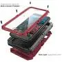 Compatible iPhone 8 Plus Case, Waterproof Phone Case for iPhone 7 Plus with Stand, Shockproof Military Grade Heavy Duty Silicone with Screen Protector Full Body Rugged Armor Metal Cover for Apple Red