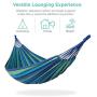 Best Choice Products 2-Person Indoor Outdoor Brazilian-Style Cotton Double Hammock Bed w/Portable Carrying Bag - Blue