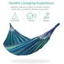 Best Choice Products 2-Person Indoor Outdoor Brazilian-Style Cotton Double Hammock Bed w/Portable Carrying Bag - Blue Best Choice Products 2-Person Indoor Outdoor Brazilian-Style Cotton Double Hammock Bed w/Portable Carrying Bag - Blue