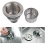 KONE Garbage G231 3-1/2-inch Kitchen Sink Drain Removable Deep Waste Basket/Strainer Assembly/Sealing Lid, Stainless Steel