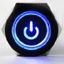 ESUPPORT Black 16mm 12V 3A Power Symbol Angel Eye Halo Car Blue LED Light Metal Push Button Toggle Switch Socket Plug Wire
