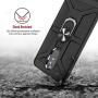 TJS Phone Case Compatible with LG Aristo 4,Aristo 4 Plus +,Escape Plus,K30 2019,Arena 2,X2 2019,Tribute Royal, [Full Coverage Tempered Glass Screen Protector] Metal Ring Magnetic Support (Black)