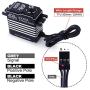 AGFRC 55KG Digital-Steering-Servo High-Torque Programmable - Full Metal Gear Brushless Servo for 1/8 1/10 RC Models, Control Angle 180° (A86BHM&AGF-SPV2)