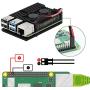Pi 4 Case, Raspberry Pi 4 Armor Case Metal Case with Dual Fan Aluminium Alloy, Raspberry Pi 4 Fan, Pi 4 Heatsink for Raspberry Pi 4 Model/Pi 4B