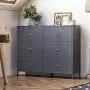 SONGMICS Metal Storage Cabinets with 6 Doors, Multipurpose Storage Locker, 3-Tier Office Cabinets, Max. Load Capacity 33 lb per Tier, Gray UOMC06GB SONGMICS Metal Storage Cabinets with 6 Doors, Multipurpose Storage Locker, 3-Tier Office Cabinets, Max. Load Capacity 33 lb per Tier, Gray UOMC06GB