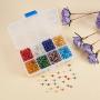 PH PandaHall 1600pcs 6/0 8 Color Glass Seed Beads 4mm Silver Lined Loose Spacer Beads for Jewelry Making DIY Craft Beading
