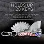 Clips Smart Compact Key Holder Keychain - Made of Carbon Fiber & Stainless Steel- Pocket Organizer Up to 28 Keys- Lightweight, Strong Includes Bottle Opener, Carabiner & More.