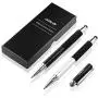 MEKO Stylus Pen 3 in 1 Rubber Tip and Micro Fiber Tip Stylus/Styli Ballpoint Pen (2Pcs) Metal Barrel with Rubber Grip Bundle with 2 Replacement Fiber Tips, 2 Rubber Tips,2 Refill Ink -Silver MEKO Stylus Pen 3 in 1 Rubber Tip and Micro Fiber Tip Stylus/Styli Ballpoint Pen (2Pcs) Metal Barrel with Rubber Grip Bundle with 2 Replacement Fiber Tips, 2 Rubber Tips,2 Refill Ink -Silver