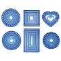 BENECREAT 6 Sets Cutting Dies Cut Metal Scrapbooking Stencils Nesting Die with Clear Storage Box for Festival Chrismas Embossing Photo Album Cards Making - Round, Square, Rectangle, Heart, Flower