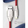 Xcentz iPhone Charger 3ft, MFi Certified Lightning Cable iPhone Charger Cable Metal Connector, Durable Braided Nylon High-Speed Charging Cord for iPhone 11/X/XS Max/XR/8 Plus/7/6/5, iPad, Red