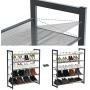 SONGMICS Shoe Rack, 5-Tier Stackable Shoe Storage Shelf, Metal Mesh, Flat or Angled Shoe Organizer for 20 to 25 Pairs of Shoes, Short Boots, High Heels, Cool Gray ULMR05GB