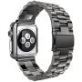 HUANLONG Compatible with Apple Watch Band, Solid Stainless Steel Metal Strap Band w/Adapter+Case Cover for Apple Watch iWatch 38mm (H Black 38mm)