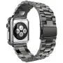 HUANLONG Compatible with Apple Watch Band, Solid Stainless Steel Metal Strap Band w/Adapter+Case Cover for Apple Watch iWatch 38mm (H Black 38mm)