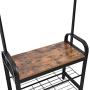 IRONCK Industrial Hall Trees with Bench and Coat Racks, 3-in-1 Hall Tree Entryway Storage Shelf, Accent Furniture with Metal Frame, Easy Assembly, Rustic Brown
