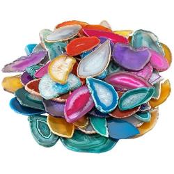 mookaitedecor Polished Agate Light Table Slices,Geode Agate Slab Cards Pack of 12