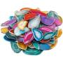 mookaitedecor Polished Agate Light Table Slices,Geode Agate Slab Cards Pack of 12