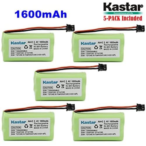 Kastar 5-Pack AAX2 2.4V 1600mAh MSM Plug Ni-MH Rechargeable Battery for Uniden BT1007 BT-904 BBTY0700001 CEZAi2998 DCX150 DECT1500 D1484 Panasonic HHR-P506 Home Handset Telephone (Check Model Down)