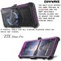 COVRWARE [Iron Tank] case Compatible with ZTE ZMAX PRO/ZTE Carry, with Built-in [Screen Protector] Full-Body Rugged Holster Armor Case [Brushed Metal Texture Design][Belt Clip][Kickstand], Magenta