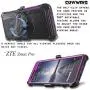COVRWARE [Iron Tank] case Compatible with ZTE ZMAX PRO/ZTE Carry, with Built-in [Screen Protector] Full-Body Rugged Holster Armor Case [Brushed Metal Texture Design][Belt Clip][Kickstand], Magenta