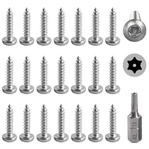 Hilitchi 50 Pcs #6 x 5/8” Stainless Steel Button Head Torx Sheet Metal Screws Security Silver Screws Anti-Theft Tamper Proof with Bit T15 Hilitchi 50 Pcs #6 x 5/8” Stainless Steel Button Head Torx Sheet Metal Screws Security Silver Screws Anti-Theft Tamper Proof with Bit T15