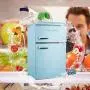Galanz GLR31TBEER Retro Compact Refrigerator, Mini Fridge with Dual Doors, Adjustable Mechanical Thermostat with True Freezer, 3.1 Cu.Ft, Blue