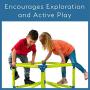 Eezy Peezy Monkey Bars Climbing Tower - Active Outdoor Fun for Kids Ages 3 to 8 Years Old, Green/Blue